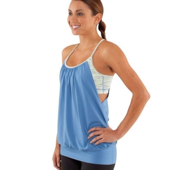 Lululemon No Limits Tank Limitless Blue / Wee Are From Space Polar Cream size 8 - Picture 2 of 10